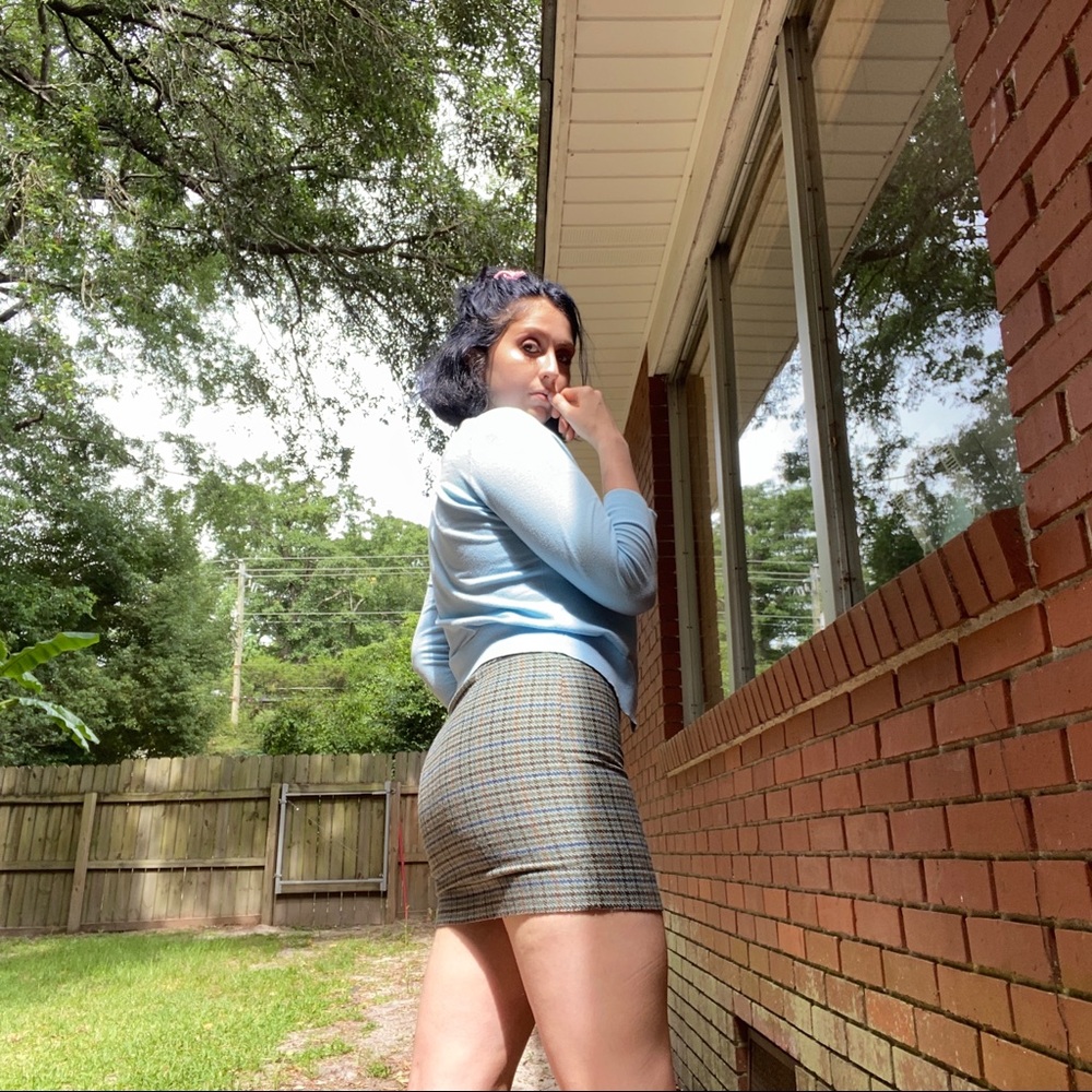Houndstooth  Pencil Skirt